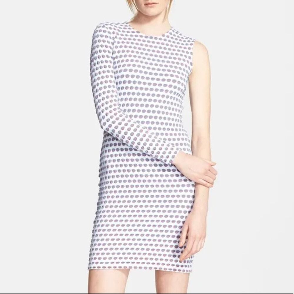 NEW Opening Ceremony Cabana Jacquard One Sleeve Dress Textured Women's Medium